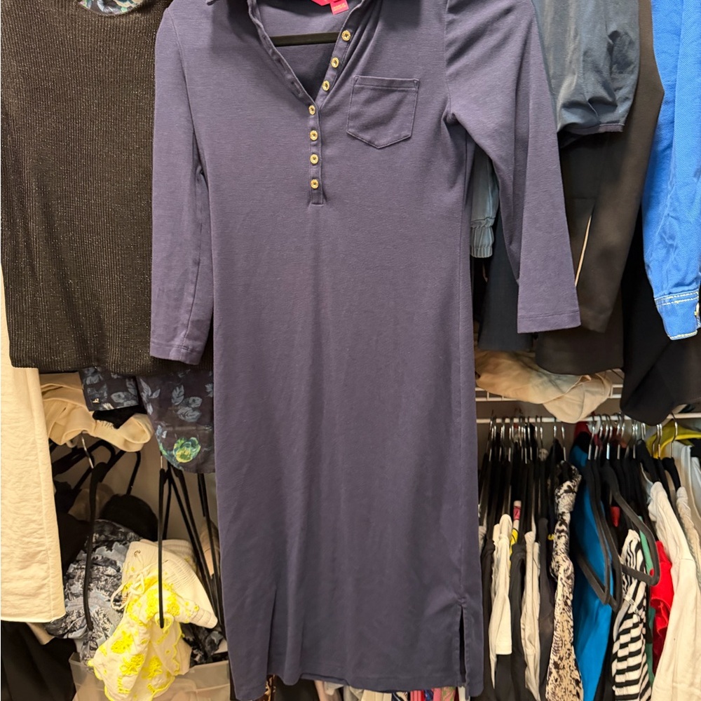 Lilly Pulitzer Deep Blue Midi Dress